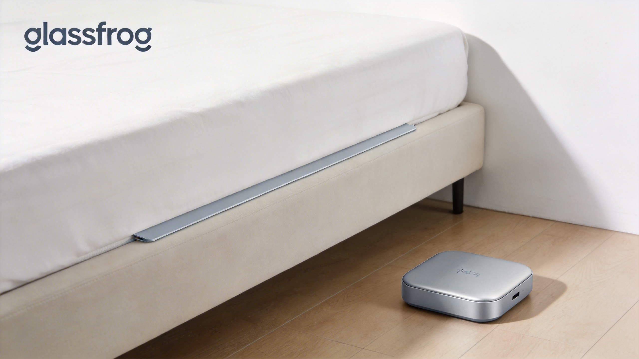 Glassfrog under-bed sensor strip and compact signal unit